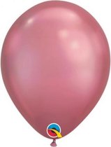 Qualatex ballonnen CHROME roze 16 cm (100 stuks)