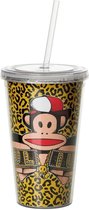 Paul Frank Drinkbeker - Incl rietje - 500 ml - J-Fresh - Geel