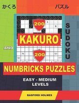 200 Kakuro sudoku and 200 Numbricks puzzles easy - medium levels.