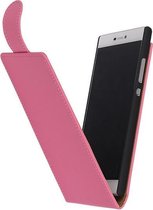 Roze Effen Classic Flipcase Cover Huawei P8 - Cover Case Hoes