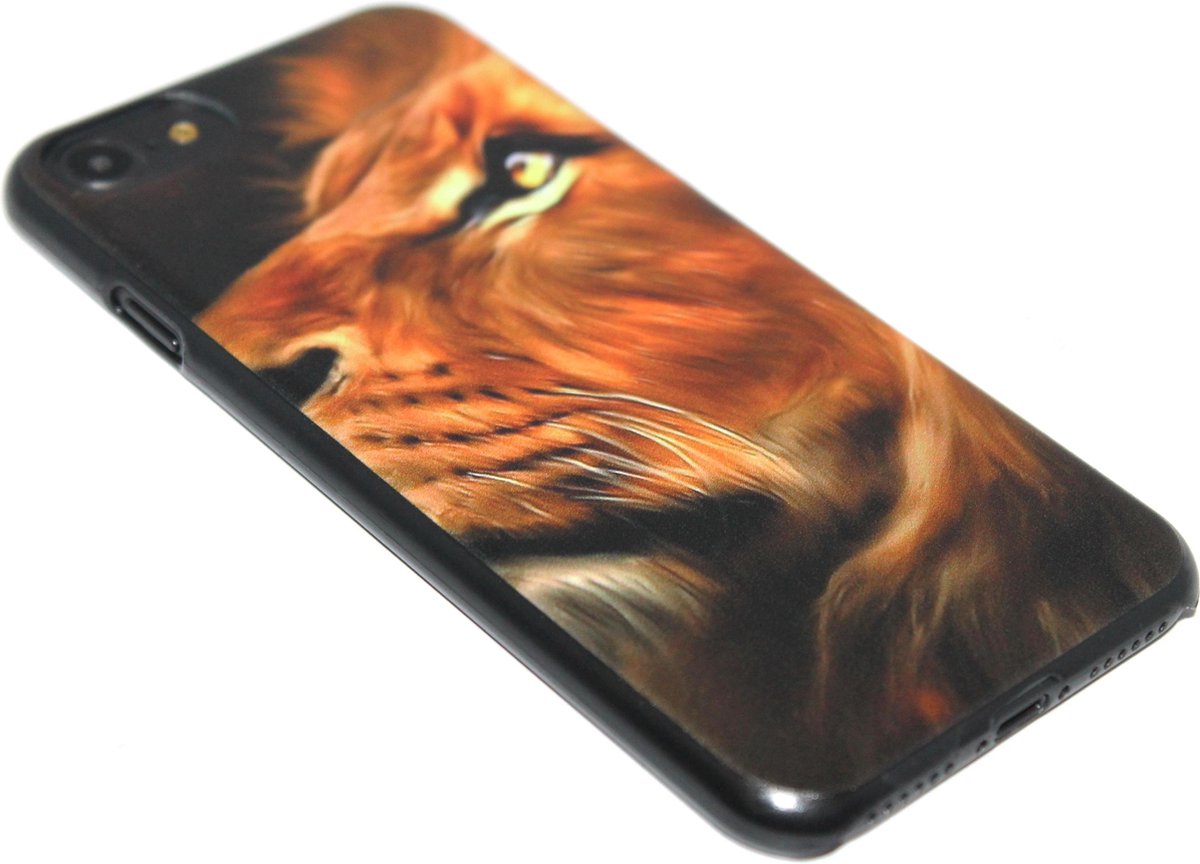Leeuwen hoesje oranje kunststof Geschikt voor iPhone SE (2022/ 2020)/ 8/ 7