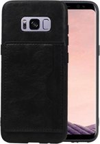 Zwart Staand Back Cover 1 Pasje Hoesje voor Samsung Galaxy S8