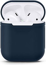 Airpods Silicone Case Cover Hoesje geschikt geschikt voor Apple Airpods - Donker Blauw