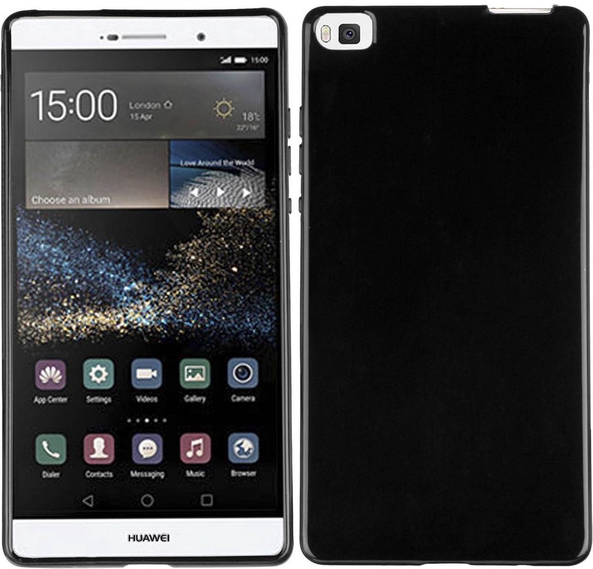 Zwart TPU hoesje voor de Huawei P8 Max