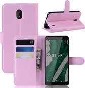 Book Case - Nokia 1 Plus Hoesje - Pink