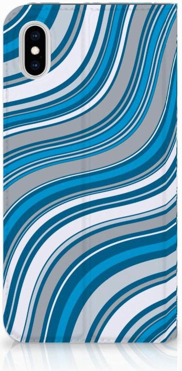 Apple iPhone Xs Max Hoesje met Magneet Waves Blue