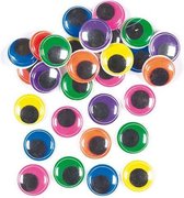 Jumboverpakking gekleurde wiebeloogjes - stickers voor kinderen en volwassen voor scrapbooking wenskarten knutselwerkjes en decoratie maken (60 stuks)