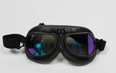 CRG Zwarte pilotenbril | Multi kleur glas