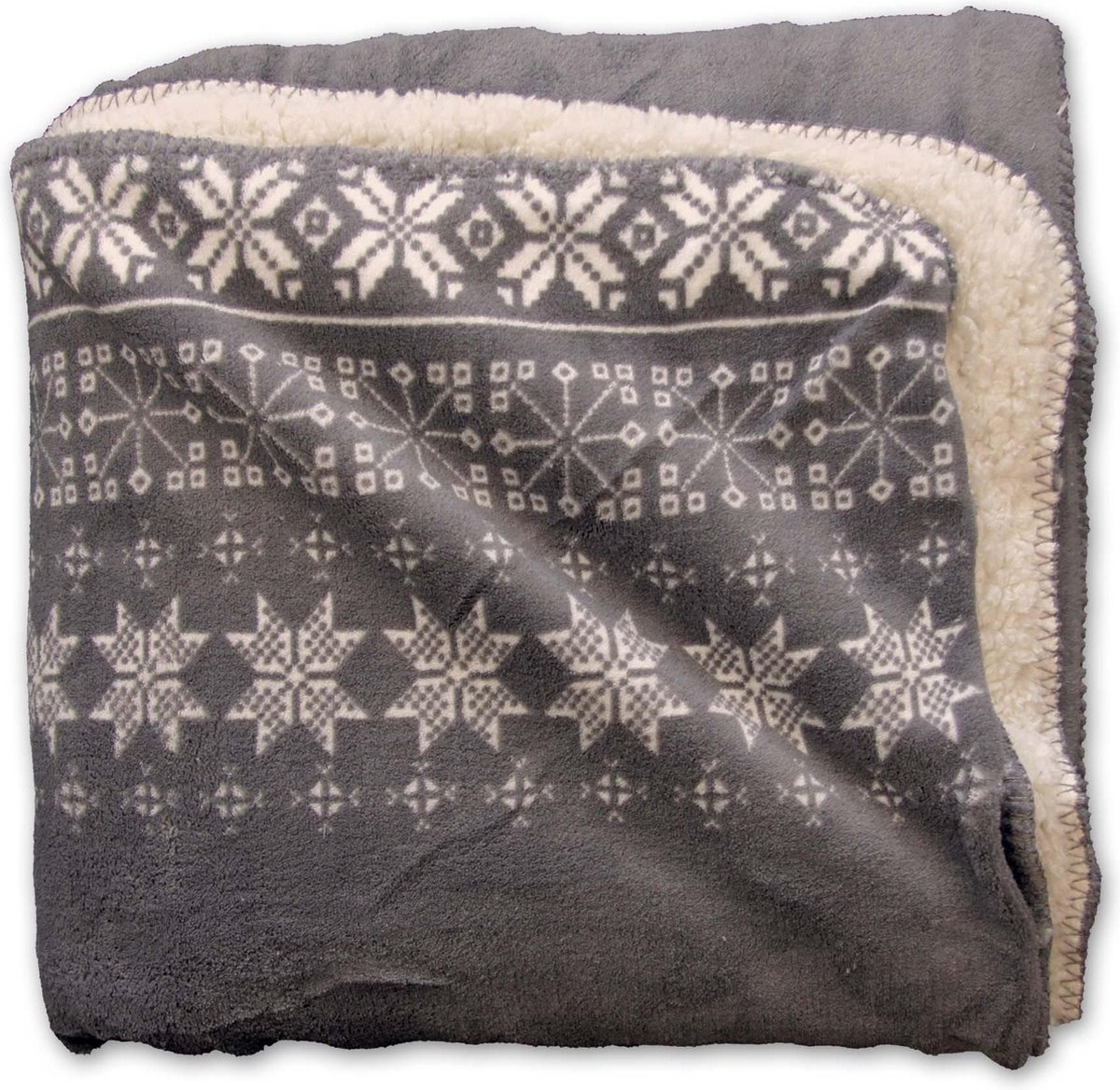 Unique Living Snowflake plaid 130x160cm grijs
