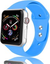 Eyzo Siliconen bandje - bandje geschikt voor Apple Watch Series 1, 2, 3, 4, 5 en 6 & SE - 42 en 44 mm - Blauw - Small