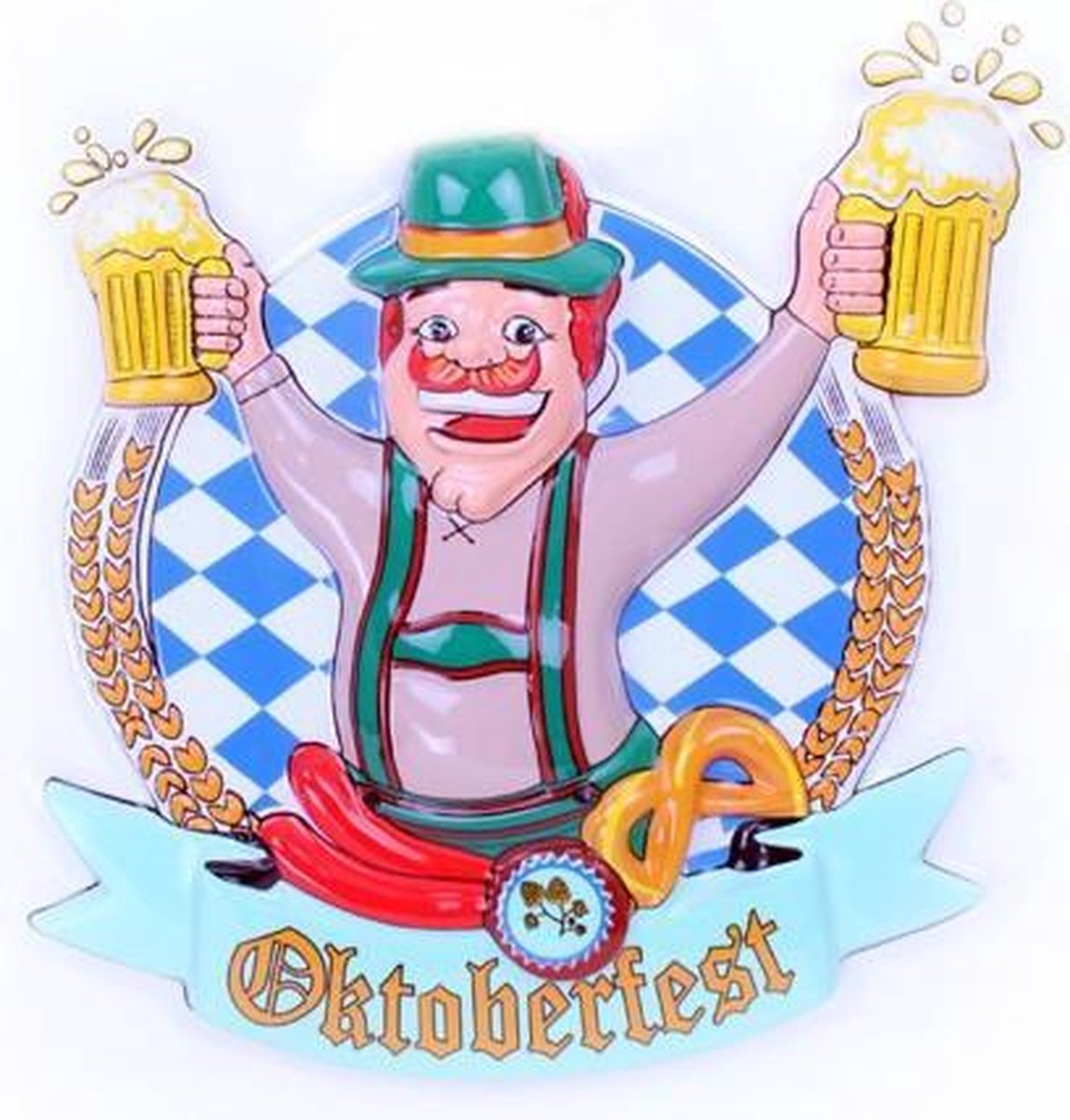 Wanddeco man met bierpullen