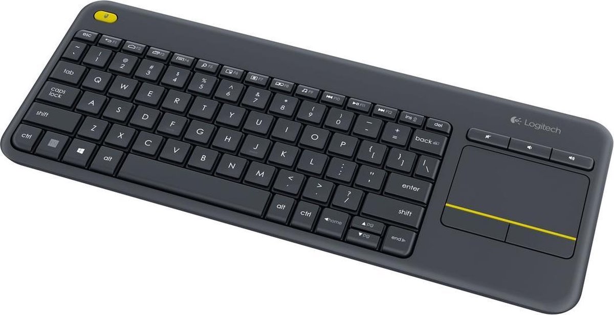 Logitech Wireless Touch Keyboard K400 Plus, Qwerty Pan Nordic Layout - Black