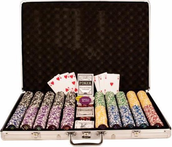 Dialoog haag Sluipmoordenaar Luxe Professionele Casino Pokerkoffer Pokerset XXL 1000 Chips | bol.com
