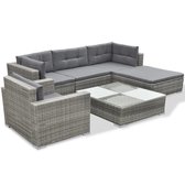 Tuin Loungeset - Rotan - Grijs - 17-delig