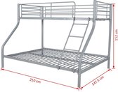 Stapelbed voor kinderen 200x140/200x90 cm metaal grijs (incl. vloerviltjes)