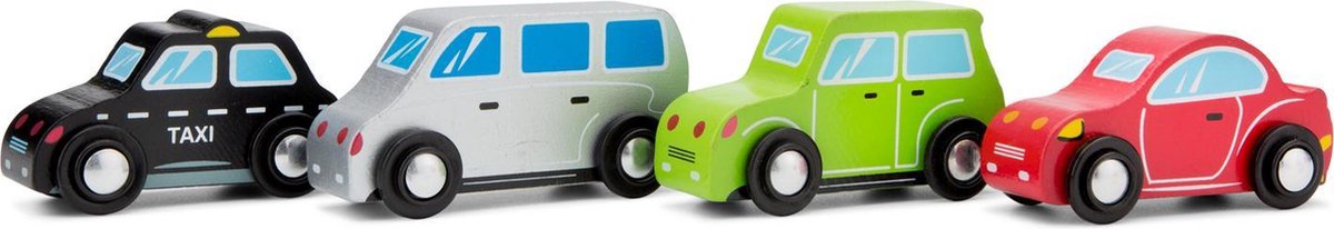 New Classic Toys Houten Voertuigen Set - 4 auto's