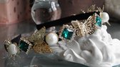 Diadeem, Cindy- Jeanne ‘My Beautifull Butterly’ diadeem, vlinders, kristallen, parels, Groen
