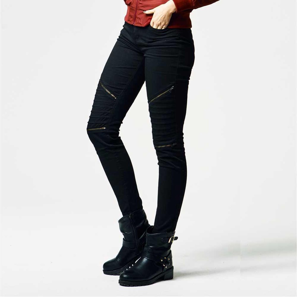 Urban Classics Skinny jeans -Taille, 26 inch- Stretch Biker Zwart | bol.com