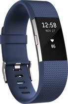 Siliconen polsbandje voor de Fitbit Charge 2 - Donkerblauw Navy - Maat Large