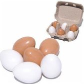 Houten eieren in doosje