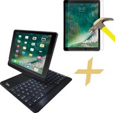 Apple iPad 9.7 (2017 / 2018) Hoes Toetsenbord Case Draadloos Bluetooth met Verlichting + Screenprotector Gehard Glas - van iCall