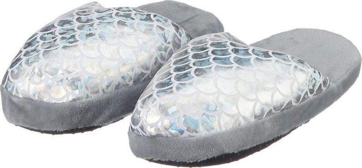 Merkloos Sans marque Kinder pantoffels sloffen zeemeermin zilver slippers