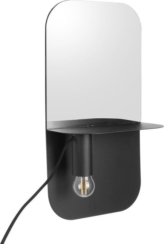 Leitmotiv Plate Lamp - Wandlamp - Ijzer - 12 x24 x 45 - Zwart
