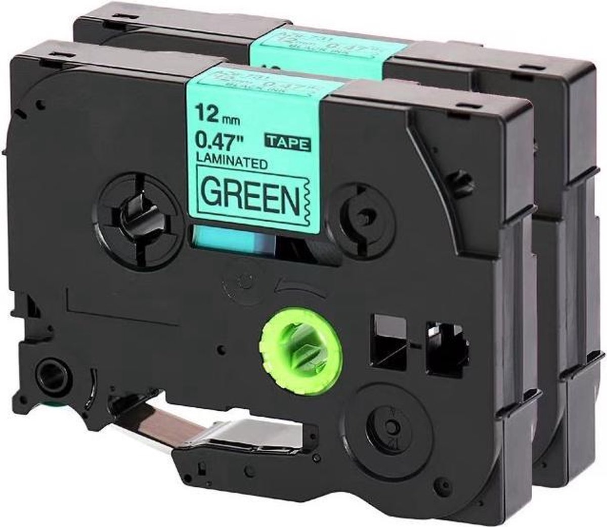 2x Compatible Label Tape TZe-731 / TZ-731 Zwart op Groen (12mm x 8m) | voor Brother PT-7500, PT-1830VP, PT-1880, PT-1880C, PT-1880SC, PT-1880W label printer