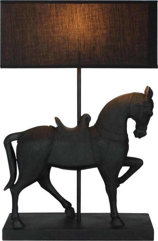 Lampe Cheval Debout Noir 55cm haut