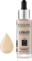 Eveline Cosmetics Liquid Control Foundation With Dropper 010 Light Beige 32ml.