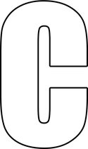 Container Sticker Huisnummer - Letter C Lettersticker - Kliko Sticker - Deursticker - Weerbestendig - 10 x 6 cm - Wit
