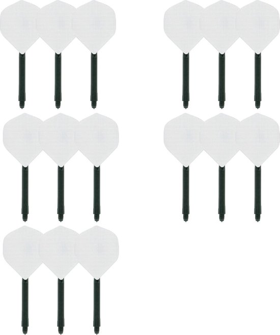 5 Twin Packs Shafts + Flights Multipack - Zwart Wit
