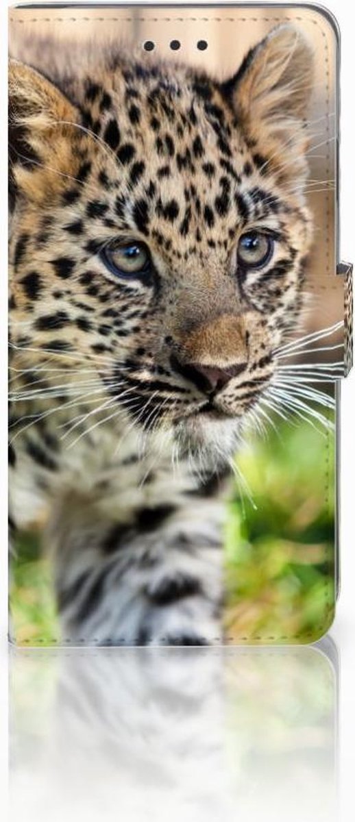 Apple iPhone Xs Max Telefoonhoesje met Pasjes Baby Luipaard