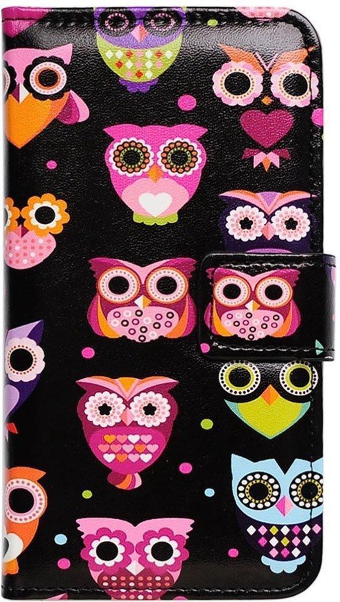 Zwart uiltjes wallet case hoesje Samsung Galaxy A3