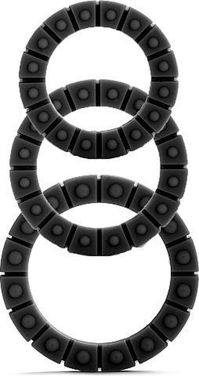 Silicone Love Wheel 3 sizes - Zwart - cockring