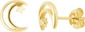 Boucles d'oreilles Fate Jewellery FJ233 - Lune et Star - Argent 925 , plaqué or - Clips d'oreilles