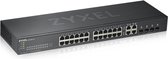 Zyxel GS1920-24v2 - Commutateur géré intelligent Gigabit Ethernet à 24 ports - Conception sans ventilateur avec 4 ports combinés Gigabit et mode cloud hybride