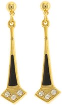 Behave® Dames oorhangers zwart en goud-kleur 3,5cm
