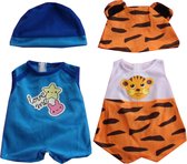Falca Kledingsetjes Voor Poppen Van 38 Tot 40 Cm Blauw/tijger