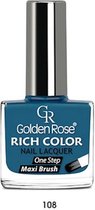 GOLDEN ROSE Rich Color blauwe nagellak 108, 10,5 ml.