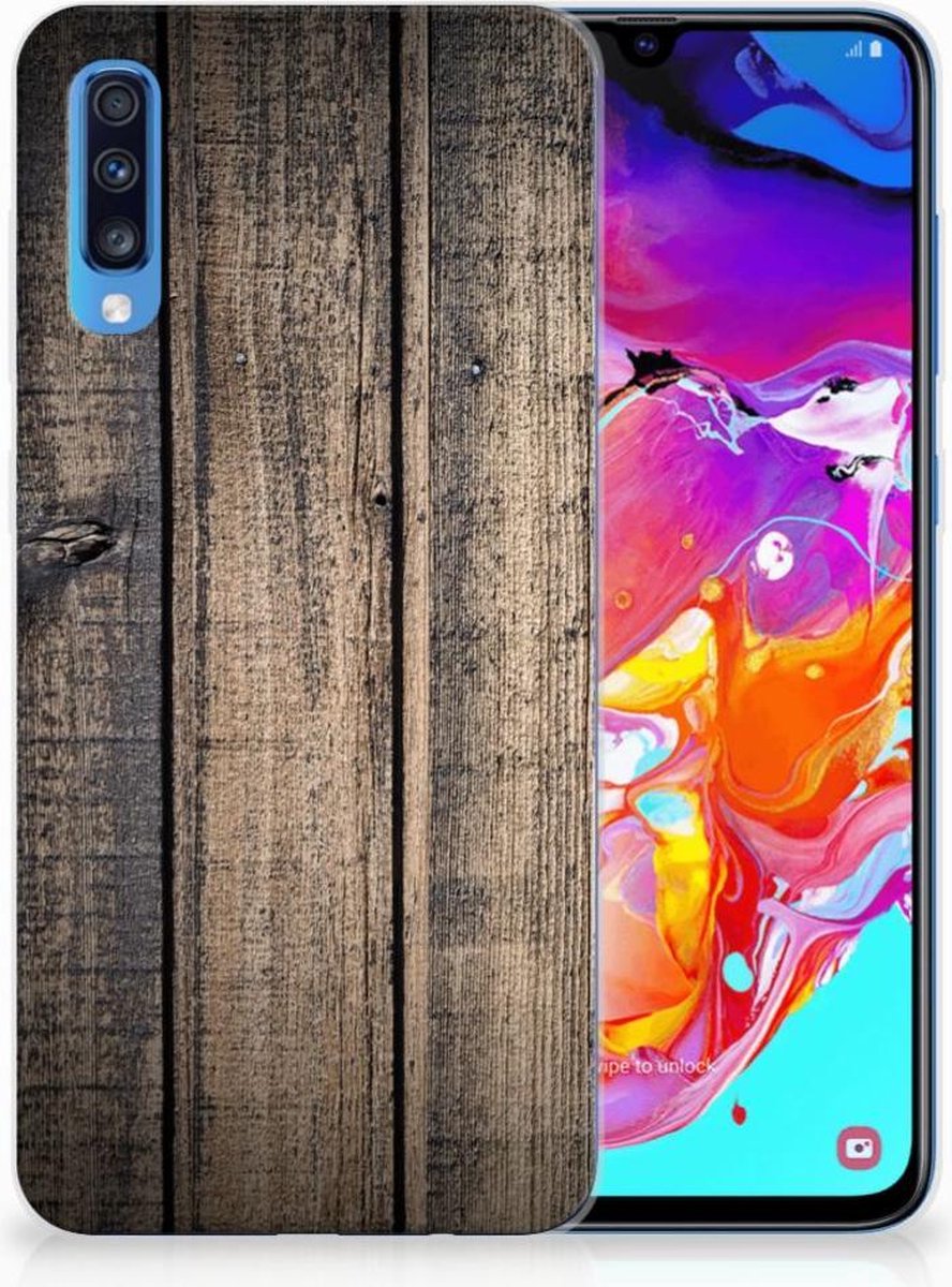 Samsung Galaxy A70 Bumper Hoesje Steigerhout
