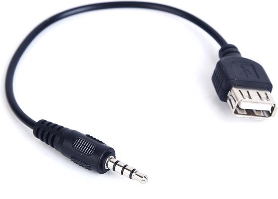 los van Blind vertrouwen Legende AUX 3.5mm Male to USB Male Audio Adapter AUX Cable Black (20cm) | bol.com