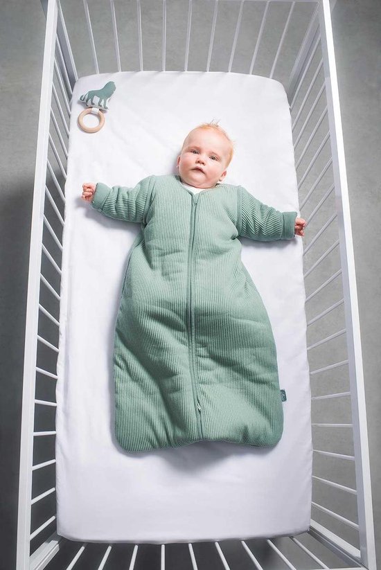 Jollein Rib Padded Babyslaapzak met afritsbare mouw - 110cm - forest green