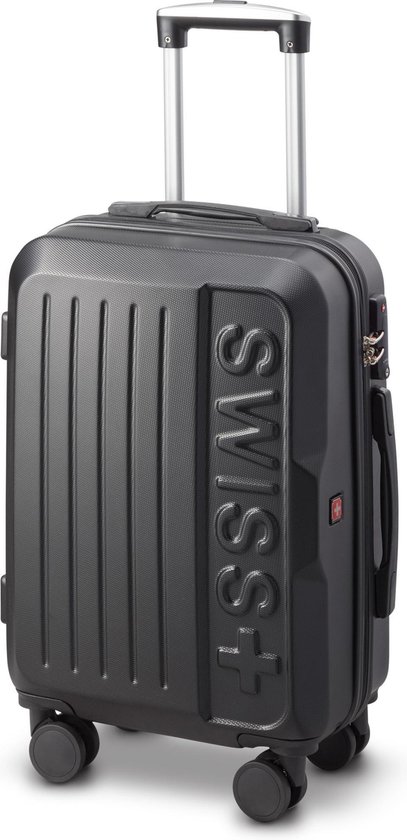 Swiss - Lausanne Handbagage koffer - 4 Wielen - TSA-cijferslot - Zwart