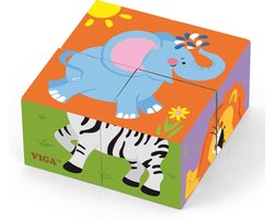 foto van Viga Toys - Vormenpuzzel - Safari Dieren