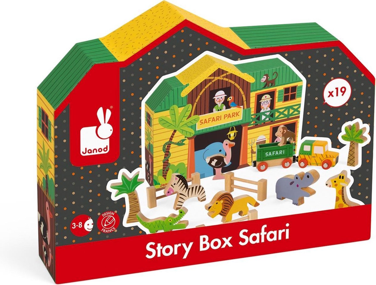 | Janod Story Doos Safari janod houten speelset het safaripark 8542 | ilovespeelgoed.nl