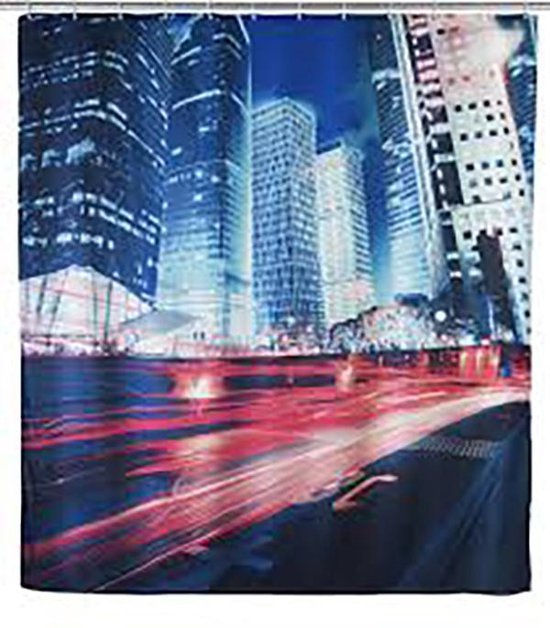 Wenko douchegordijn | Downtown | 180 x 200 | Textiel | anti-schimmel | incl ringen