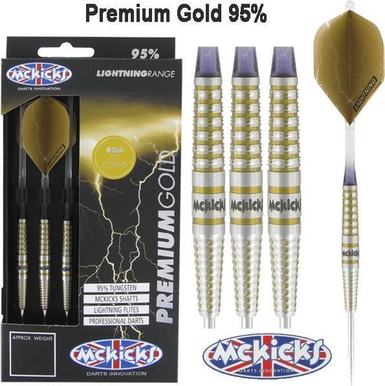 paars Strippen waterbestendig McKicks Premium Gold 95% 22 gram Dartpijlen | bol.com