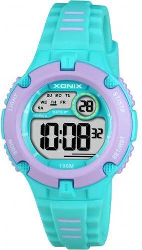 Xonix Digitaal kinder horloge IV-003 Turquoise/Lila waterdicht | bol.com