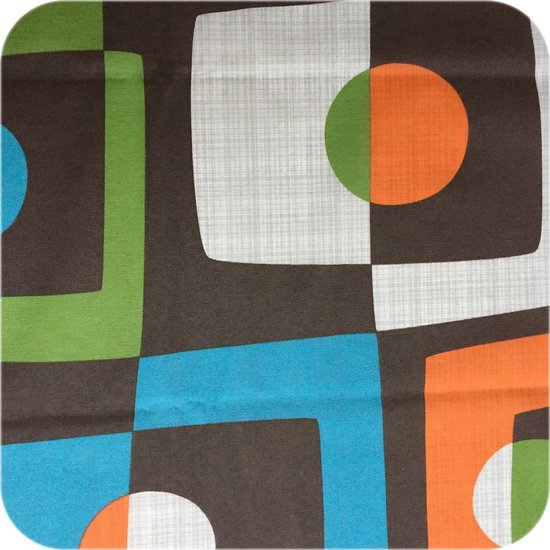 Schrijfmachine laten vallen Filosofisch MixMamas Rond Tafelkleed Gecoat - Ø 140 cm - Geometrisch Retro -  Bruin/Oranje | bol.com